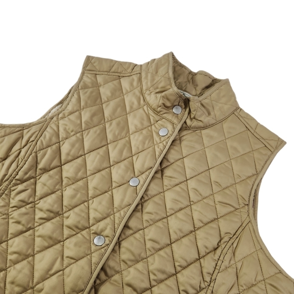 L.L. Bean Womens Size Large Petite Quilted Snap Button Gold Lightweight Outdoor